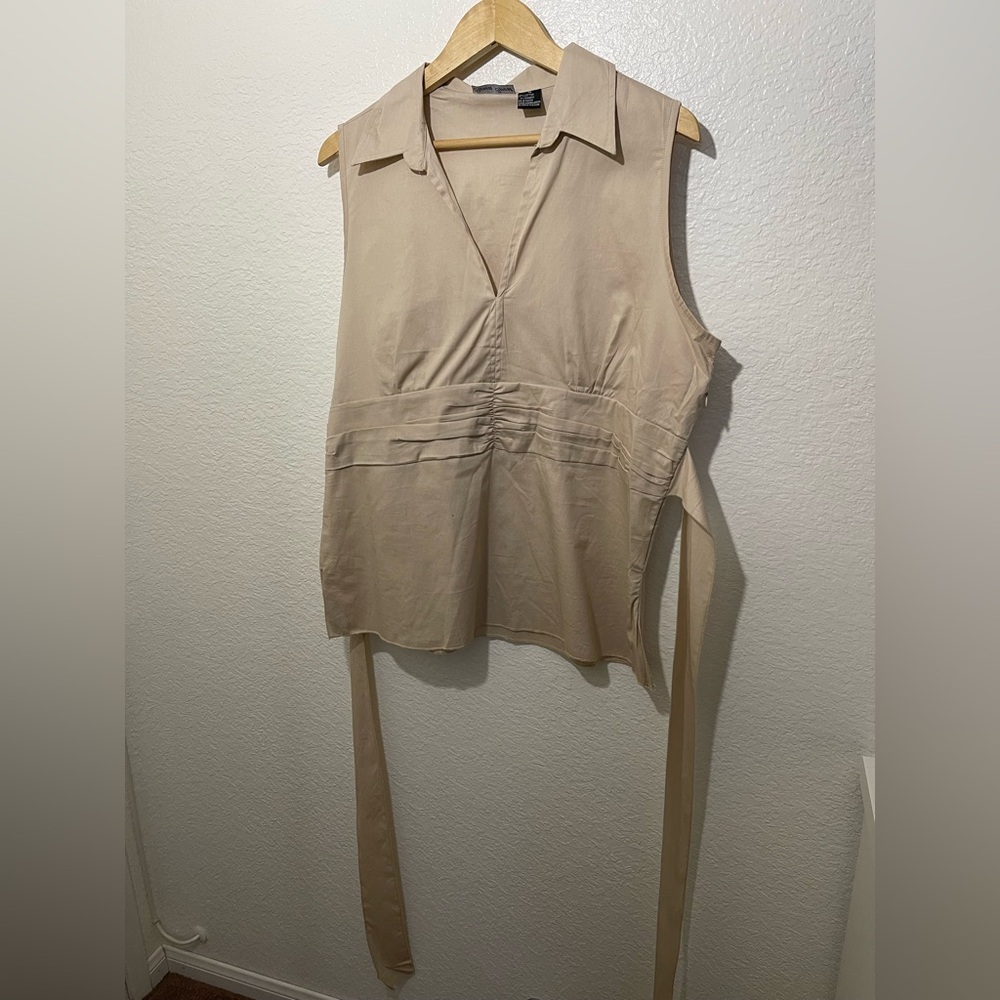Caren Sport Light Tan Sleeveless Top Size XL